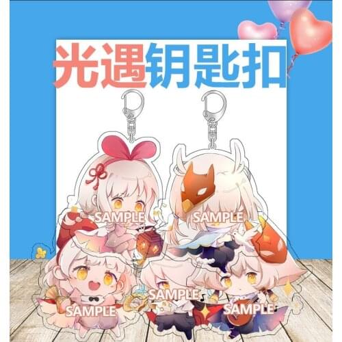 Acrylic Charm Keychains Sky:Children of Light Game White Bird Kakashi Long Gu Cosplay Bags Pendant Toy Keyring Collection Gifts