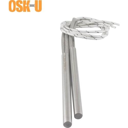 2PCS 6mm Tube Diameter Cartridge Heater Element Stainless Steel Cylindrical Heating Pipe for Vulcanizer Wattage 150/200/250/300W