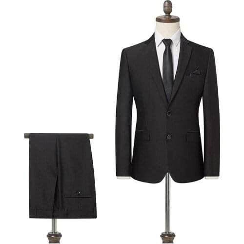 Men Suits 2 Pieces Jacket Pants Business Uniform Office Suit Wedding Groom Tuexdo Slim Fit Casual Formal Asian Size Mens Sets