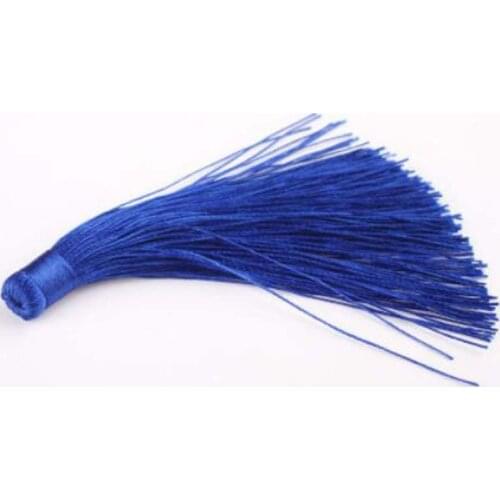 Royal Blue 12cm Mixed Cotton Silk Tassels Earrings Charm Pendant Satin Tassels for DIY Jewelry Making Findings Wedding Material