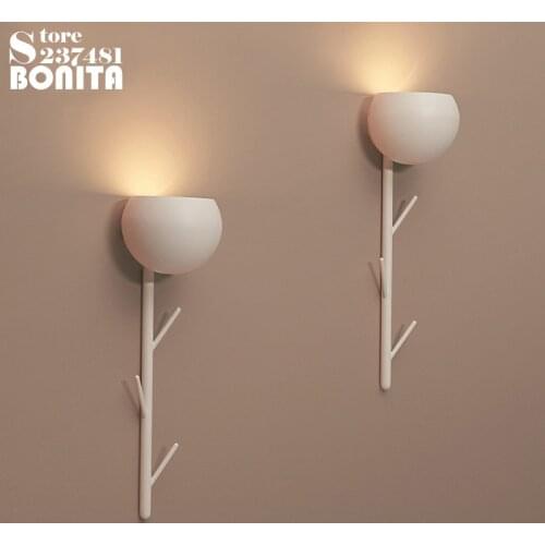 Creative sconces light Nordic minimalist art modern multi-function tree branches wall lamps Bedside Hanger wall light