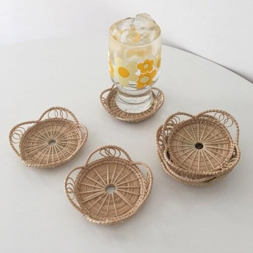 Rattan Bread Basket Round Hand-Woven Tea Tray With Handles Bread Baskets Serving Dinner Parties Coffee Breakfast Kitchen Product