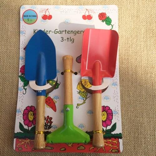 3Pcs Kids Cute Color Garden Tools Set Mini Metal Trowel With Plastic Handle Gardening Tools Trowel Rake Shovel For Children