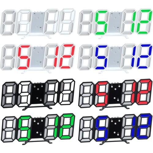 Wall Clock LED Digital Clock Glowing Night Mode Brightness Adjustable Electronic Table Clock 24/12 Hour Display Alarm Clock