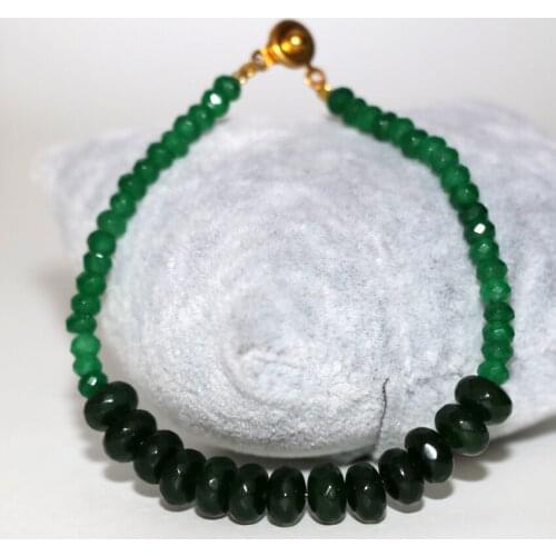 Natural green purple 2*4mm 5*8mm stone chalcedony jades abacus stone beads charms bracelet bangle women jewelry 7.5inch B2957