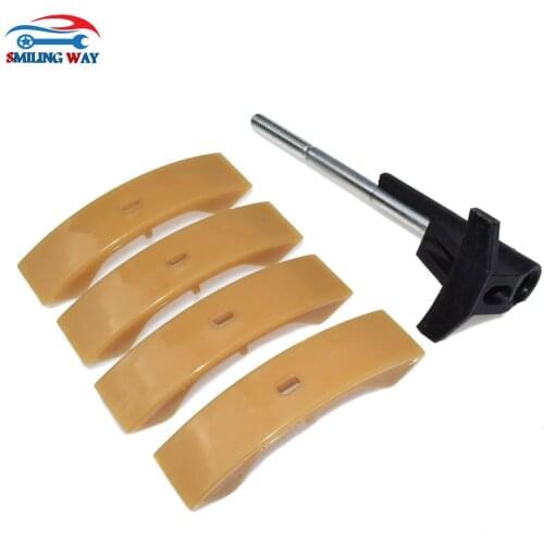 SMILING WAY# Timing Camshaft Chain Tensioner 1 Halter & 4 Pads For Audi A4 A6 S4 VW Beetle Golf Jetta Passat 1.8 2.7 2.8 4.2