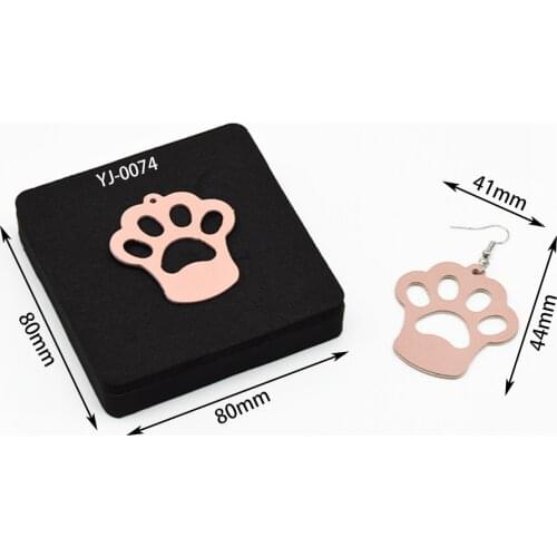2021 New Mold Diy Cutting Wood Mold Dog Paw Earrings Decorative Square Hollow Suitable For Large Shot Blasting Machine
