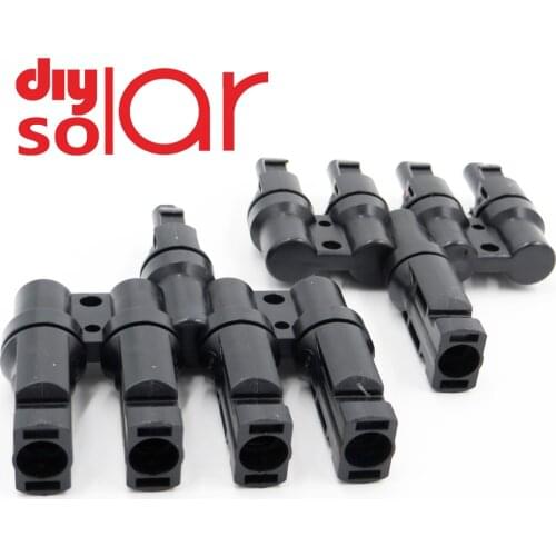 1Pair 6 5 4 3 2 T Solar Connector Branch parallel connection 30A 1000V Electrical Photovoltaic Panel Cable Wire Connect