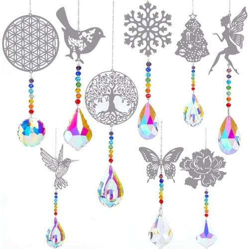 Stainless Steel Crystal Car Pendant Auto Rearview Mirror Pendant Colorful Multistyle Charm Gift Auto Windows Hanging Decor