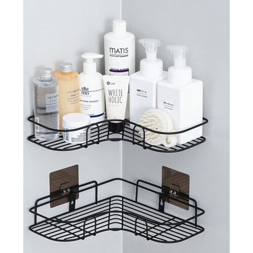 Self-adhesive Kitchen Bathroom Shelving Wall Corner Storage Organizer Holder Racks