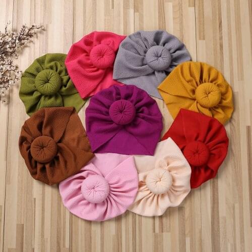 Baby Accessories Newborn Toddler Kids Baby Boy Girl Solid Knot Hats Turban Cotton Beanie Candy Color Hat Winter Warm Cap