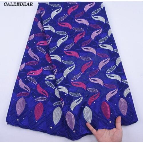 Swiss Voile Lace In Switzerland Blue African Lace Fabric 5 Yards Nigerian Lace Fabrics For Dress Cotton Dubai Lace Fabric S2046