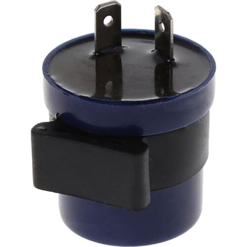 DC 6V 12V Input Motorcycle Blue Inbuilt Beeper Flasher Turn Signal LED Blinker 2 Pins Motor Buzzer Flasher Relay Indicator Q1QE