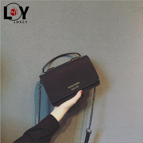 Vintage Matte Pu Leather Chain Crossbody Bags High Quality Soft Designer Bag Shoulder Bags New Fashion Hasp Luxury Brand Handbag