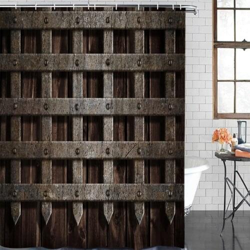 Bathroom Waterproof Curtain Iron Gate Fence Retro Fabric Shower Curtain Home Bathroom Decor Bathroom Shower Curtain