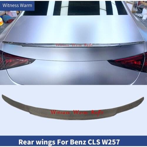 For W257 Carbon Fiber/FRP Rear Boot Lid Spoiler for Mercedes Benz CLS Class W257 C257 CLS400 CLS550 AMG 2018 2019 Rear lip wings