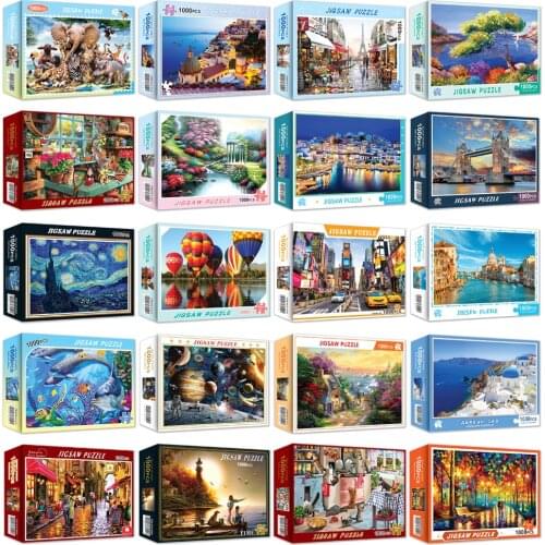 1000 Pcs 27.5" X 19.7" Assembly Jigsaw Puzzles Educational Toys for Kids/Adults birthday Gift Animal Landscape Paper Puzzles