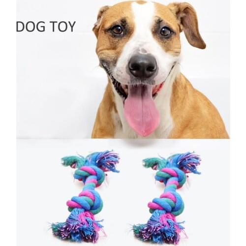2Pcs Dog Cotton Braided Bone Rope Clean Molar Chew Training Knot Play Toy Pet Supplies