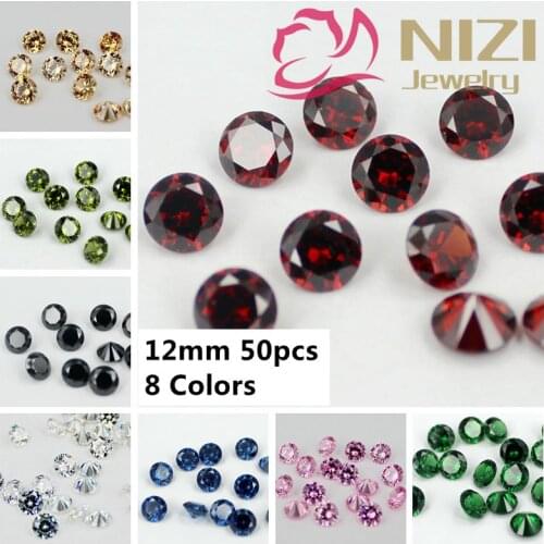 50pcs 12mm Crystal Brilliant Cuts Round Cubic Zirconia Beads Supplies For Jewelry 3D Nails Art Brooch New Design DIY Decorations