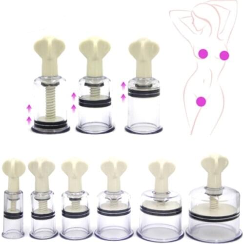 6 Size Breast Nipple Sucker Sexy Breast Massage Clip Enhancement Vacuum Pump Sucker Breast Enlarger Vibrating Sex Adults Toys