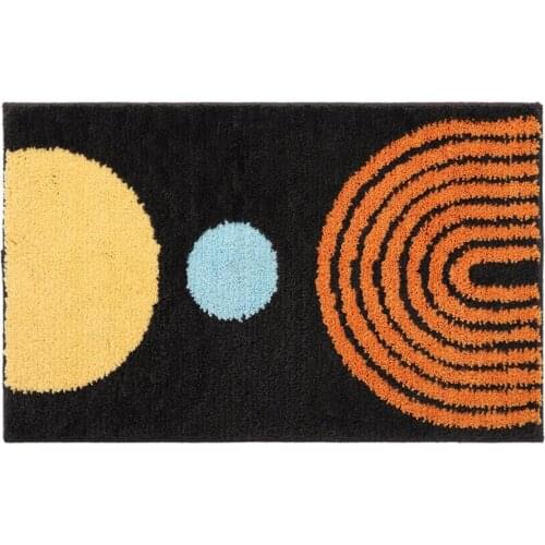 60% Hot Sale Fashion Floor Carpet Non-slip Absorbent Polyester 50x80cm Sun Moon Printed Ground Door Mat for Living Room