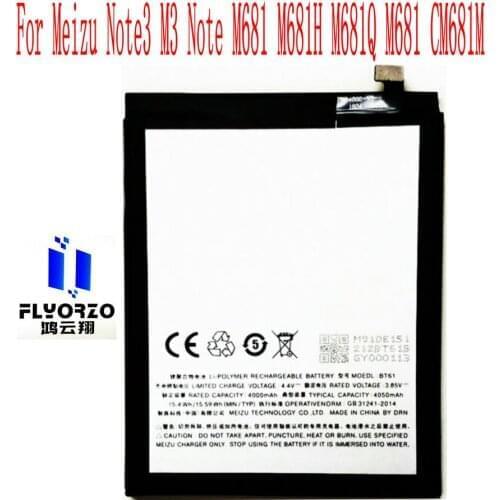 NEW High Quality 4050mAh BT61 Battery For Meizu Note3 M3 Note L681 L681H M681 M681H M681Q M681 CM681M Mobile Phone