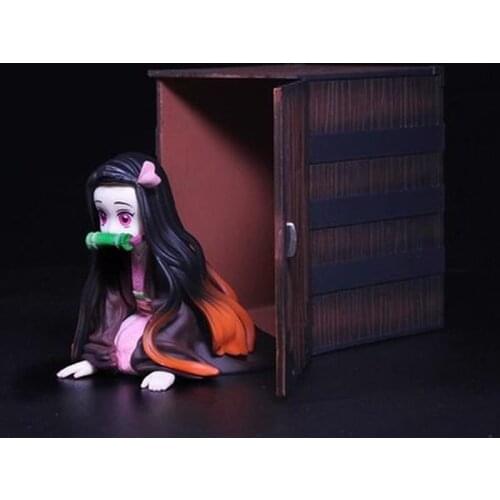 Anime Demon Slayer Kimetsu No Yaiba Mini Kamado Nezuko In Box PVC Figure Collectible Model Toy Desktop Doll Christmas Gift