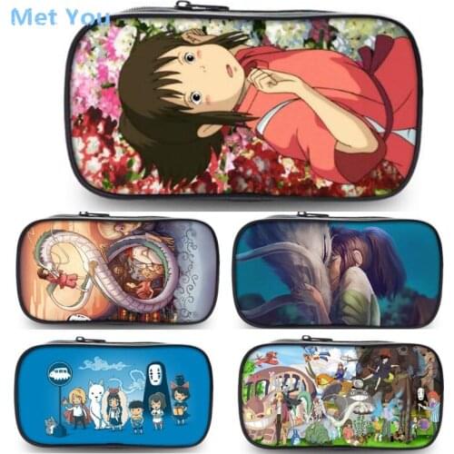 8" Spirited Away No Face Man Anime Wallet Pencil Purse Case School Supplies Stationery Storage Bag Boys Girls Gifts