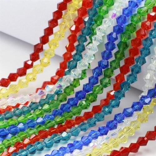 MHS.SUN 100PCS 6mm Glass Crystal Beads Faceted Bicone Crystal Beads Diy Accessories for Jewelry Making Spacer Beads