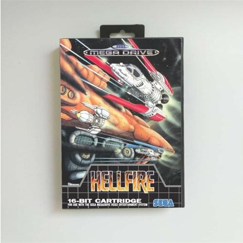 Hellfire - EUR Cover With Retail Box 16 Bit MD Game Card for Sega Megadrive Genesis Video Game Console