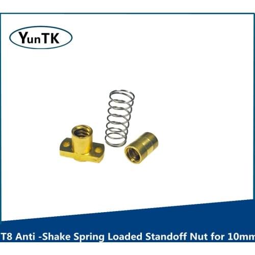CNC 3018 3D Printer Parts T8 Anti -Shake Spring Loaded Standoff Nut for 10mm