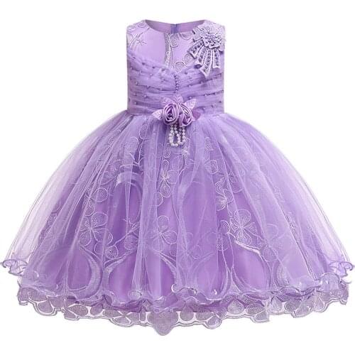 Kids Dresses for Girls Kids Birthday Girl Clothes Lace Beading Party Infant Children Flower Girl Dress for Summer Girls Dresses