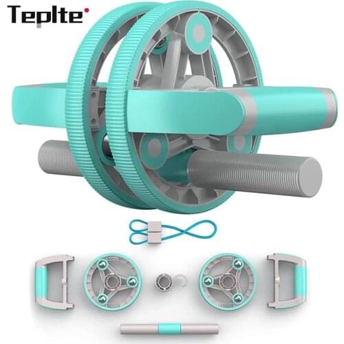 Teplte 14-in-1 Two-wheel AB Roller Portable Home Gym Exercise Fitness Equipment Abdominal Massage Roller Muscle Trainer Exercise