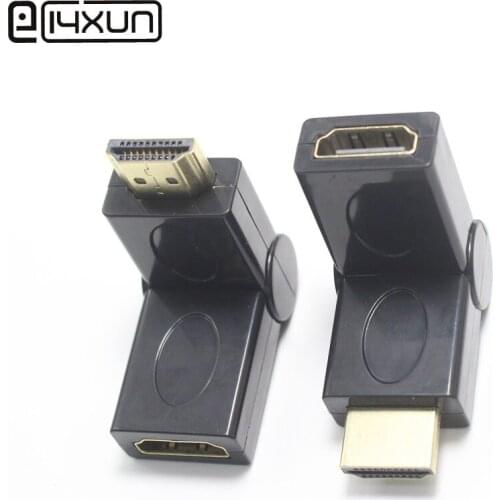 EClyxun 1pcs Gold-plated HDMI Male Plug To Female jack Cable Adapter 90 / 180 / 270 Degrees Converter Extender For HDTV