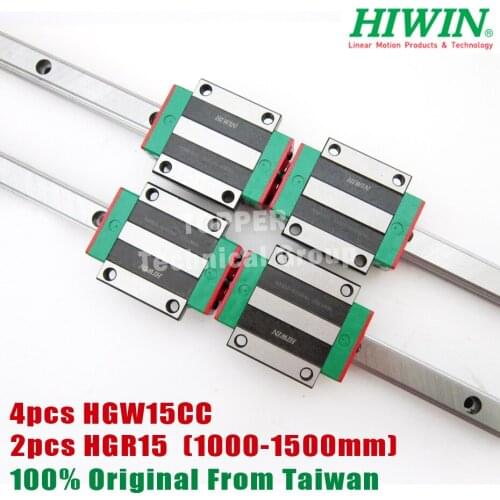 HIWIN HGR15 linear guide rail 1000/1200/1500mm with HGW15CC slide block CNC DIY kit HGW15 HGW