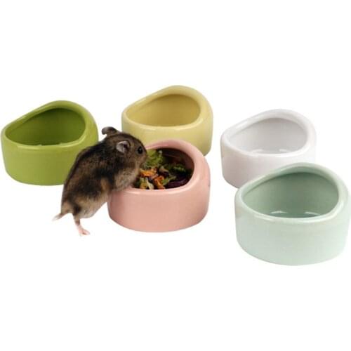 Hamster Feeding Bowl Pet Ceramic Food Pot Anti-Bite Anti-Flip Feeder Small Animal Hedgehog Chinchilla Food Bowl Hamster Supplies