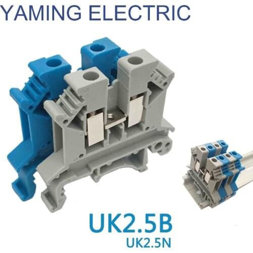 5pcs/lot Terminal blocks UK-2.5B UK Series 2.5mm Universal voltage connection copper DIN Rail mounted screw clipping UK-2.5N