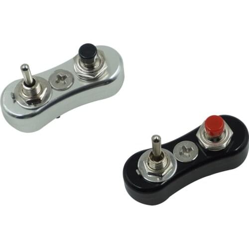 1" 7/8" Motorcycle Handlebar Mini Dual Switch Push Button For Horn Headlight ON-OFF-ON Button Toggle Grip Switches
