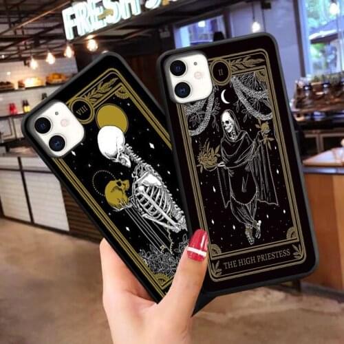 Death Tarot TPU Silicone Soft phone Case for iPhone 11 Pro MAX XS Max XR X 8 7 Plus 12MINI 12pro max SE2020 black cover