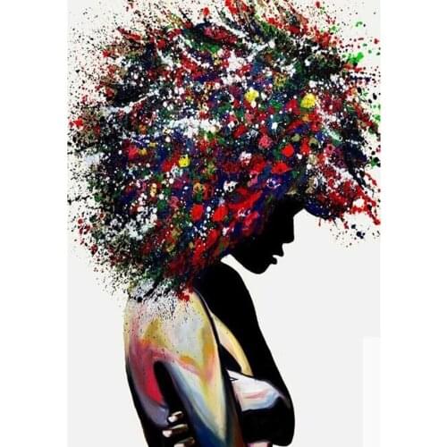 Graffiti Art Of Black Woman 5D DIY Diamond Paintings Cross Stitch Kits,Diamond Embroidery African Woman Modern Art Picture