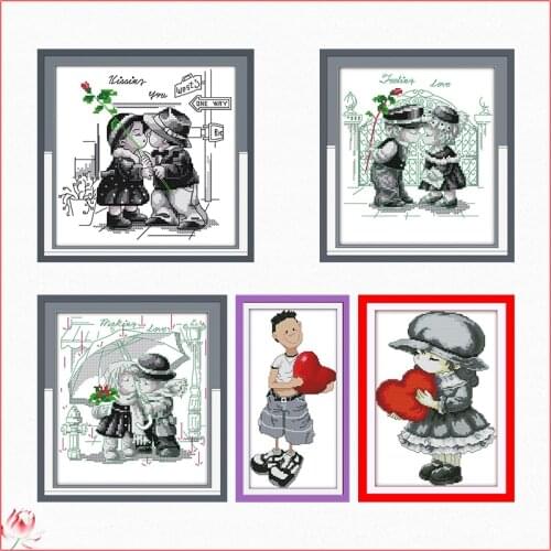 Cross-Stitch Kits Embroidery Handmade Decoration Craft LOVE YOU Series Printed Stamped 14CT 11CT Fabric Gifts Thread Needlework