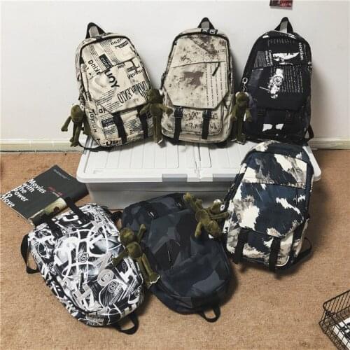 School Season New Schoolbags Men And Women Campus Cool Middle Students Backpack Fashion Large-capacity Retro Camouflage Series
