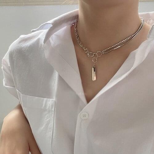 Brass Crystal Zircon Chained Choker Necklace Women Jewelry Designer T Show Runway Gown Rare Japan Ins Glam Boho