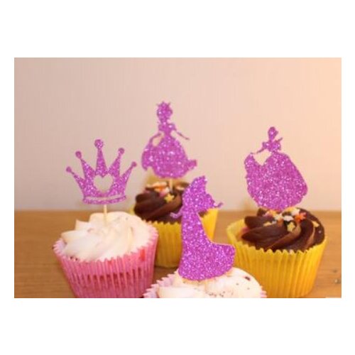 Personalize Glitter princess wedding Bridal Shower cupcake toppers Anniversary engagement party decoration doughnut toothpicks