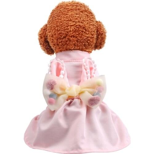 Small Dog Dresses Cat Clothes Spring and Autumn Clothes Bichon Hiromi Cute Rabbit Tender Pink Dress Princess Cucci Dog Costumex
