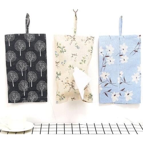 Cloth Tissue Cover Tissue Hanging Bag Pumping Bag Cotton Linen Tissue Bag Pumping Tissue Paper Tissue Bag Tissue Box