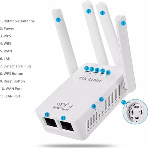 WiFi Range Extender 300Mbps WiFi Repeater Wireless Signal Booster 2.4GHz WiFi Extender with Ethernet Port WPS Simple Setup