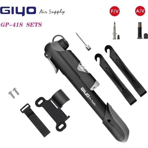 Giyo Bicycle Pump Mini Hand Pump GP-41s AV/FV Valve Bike Tire Inflator Portable MTB Road Bike Air Pump Schrader & Presta