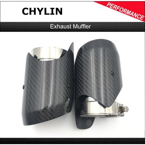 1 piece High Quality Outlet 89/101/114mm Exhaust pipes Carbon fiber Glossy stainless steel Universal Car tuning muffler tailpipe