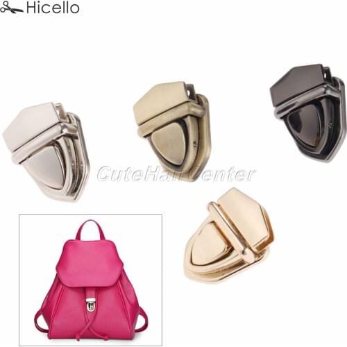 1set Bag Locks Snap Clasps Buckle Duck Tongue Handbags Luggages Twist Swithch Lock Hardware Accessories Alloy 29*38mm Hicello